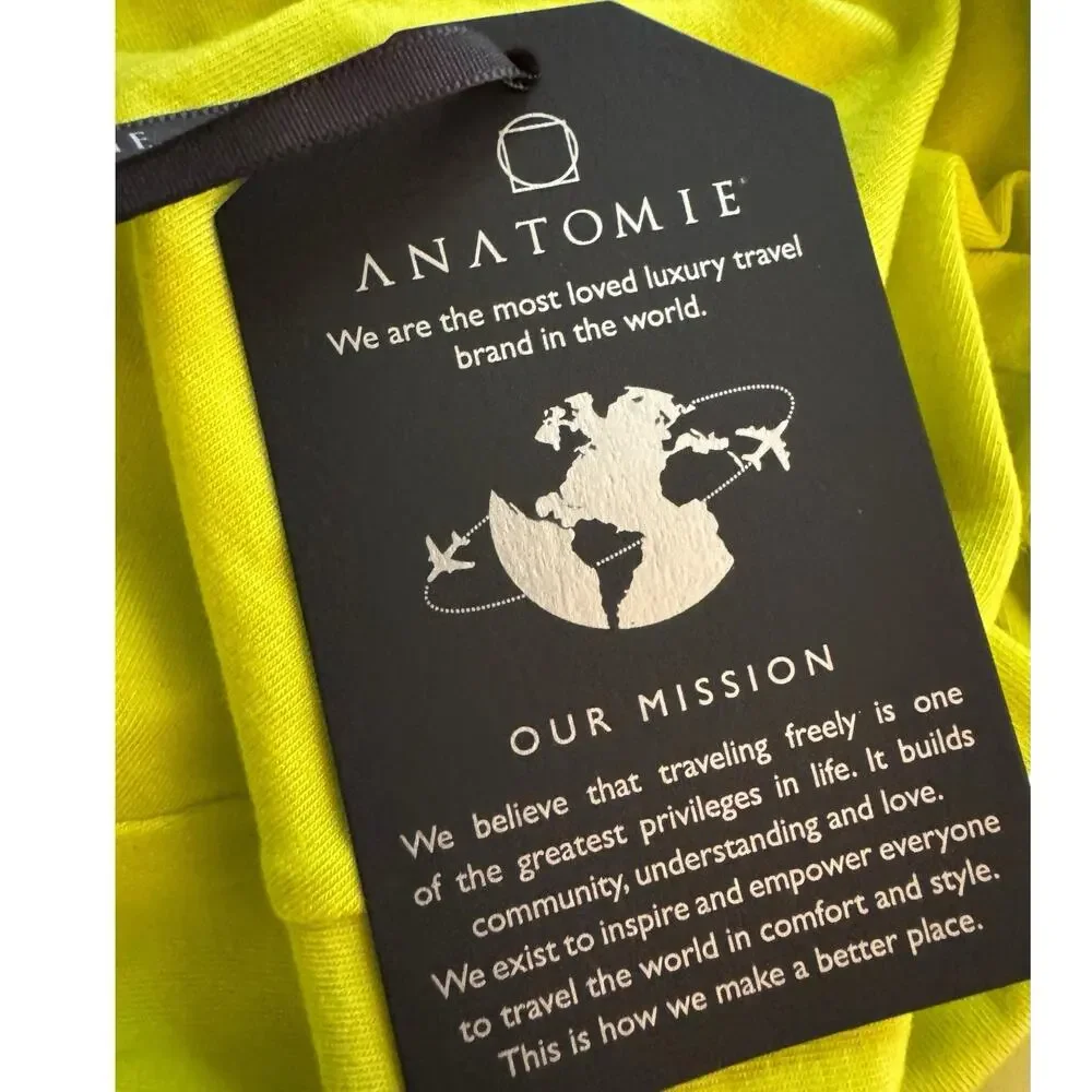 NWT Anatomie Juliana Citrus Yellow Long Sleeve Pima Cotton T-shirt Small - Picture 5 of 8